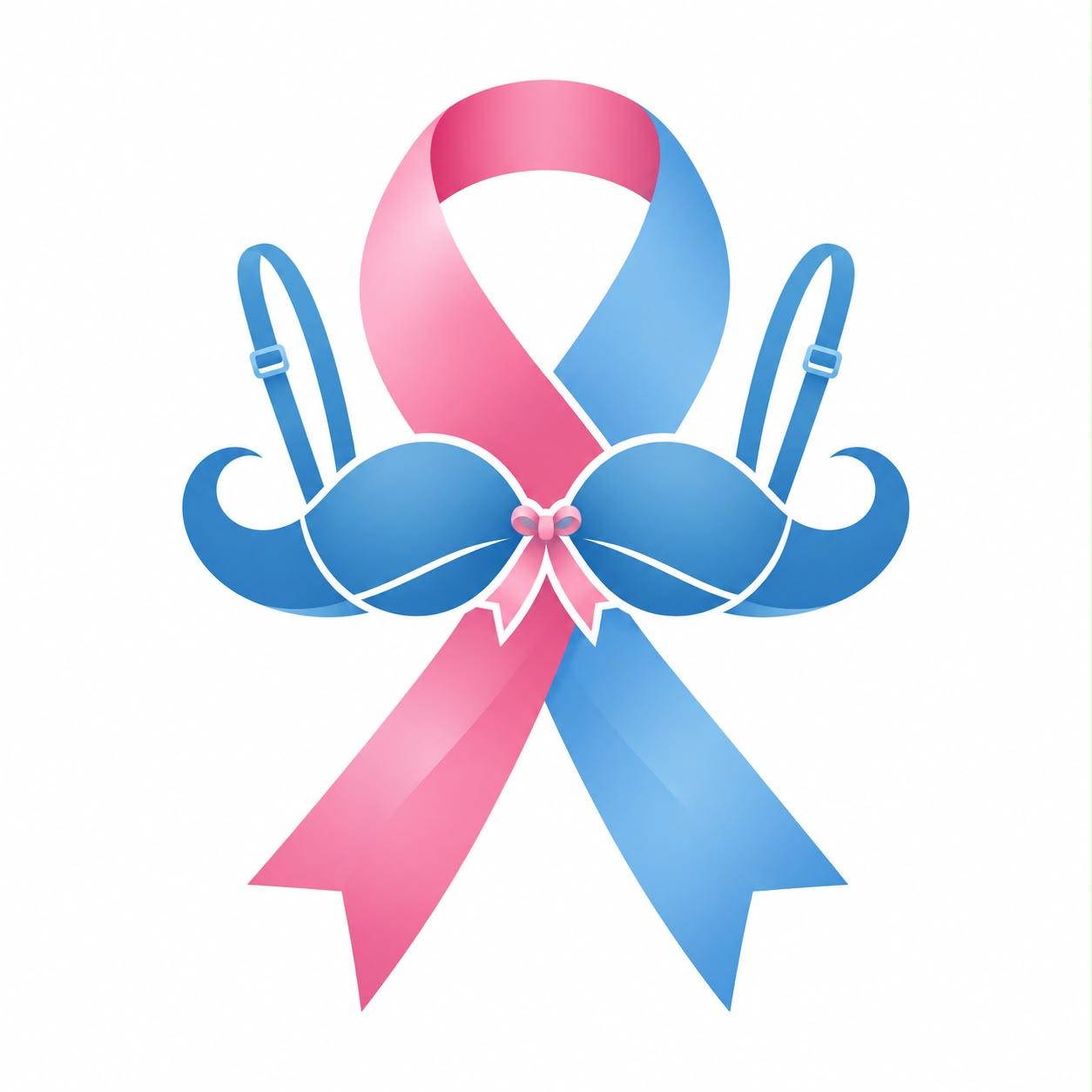 Logo Rosember 2026 : ruban rose et moustache bleue